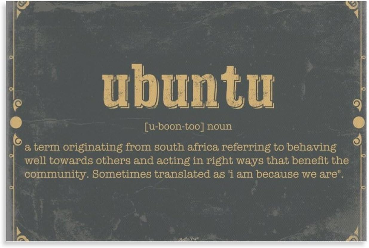 Ubuntu Word Definition Wall Art Poster A Gift for Ubuntu