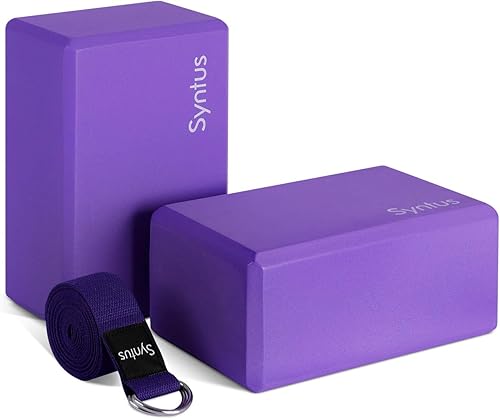 Miniatura 9 de Syntus Yoga Block and Yoga Strap Set, 2 Soft Non-Slip Yoga Blocks 9×6×4 inches, 8FT Metal D-Ring Strap for Yoga, General Fitness, Pilates, Gris