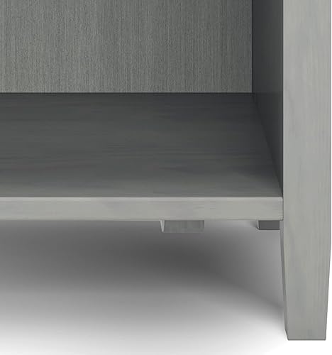 Miniatura 6 de SIMPLIHOME Warm Shaker - Mesita de noche de transición de madera maciza de 24 pulgadas de ancho, color gris niebla, para sala de estar y dormitorio
