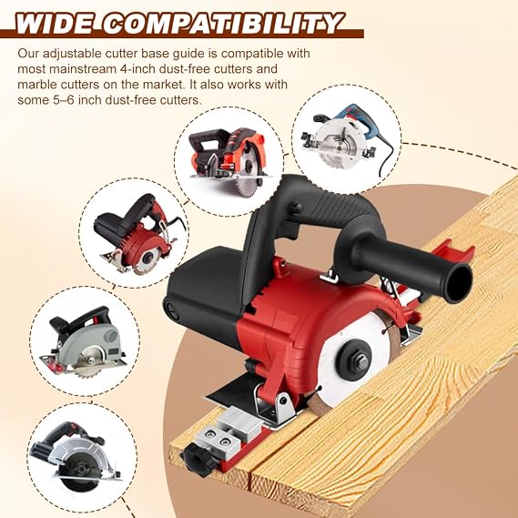 Circular Saw Guide Rail, Adjustable Cutting Machine Base Guide for 360mm Saw Base with Dual Lock, Aluminum Alloy Fence Attachment for Precision Cutt & Milling Tasks(Size:360mm)