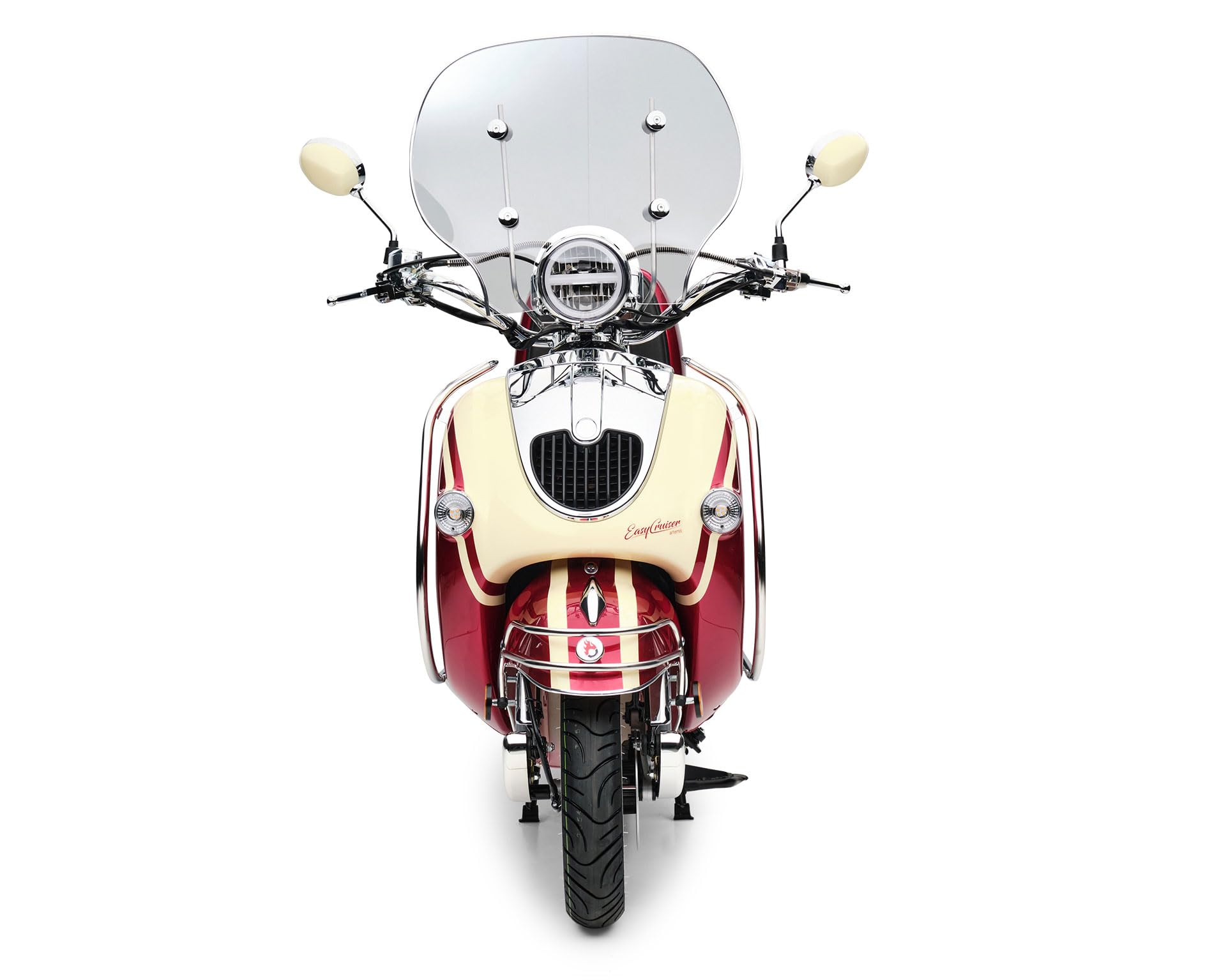 Burnout EasyCruiser Artemis Motorroller 125 ccm, 85 km/h, Rot Beige Metallic, Euro 5, 9 PS (6,3 kW), Einspritzsystem, Windschild, Topcase, Voll-LED, USB, digitales Tacho