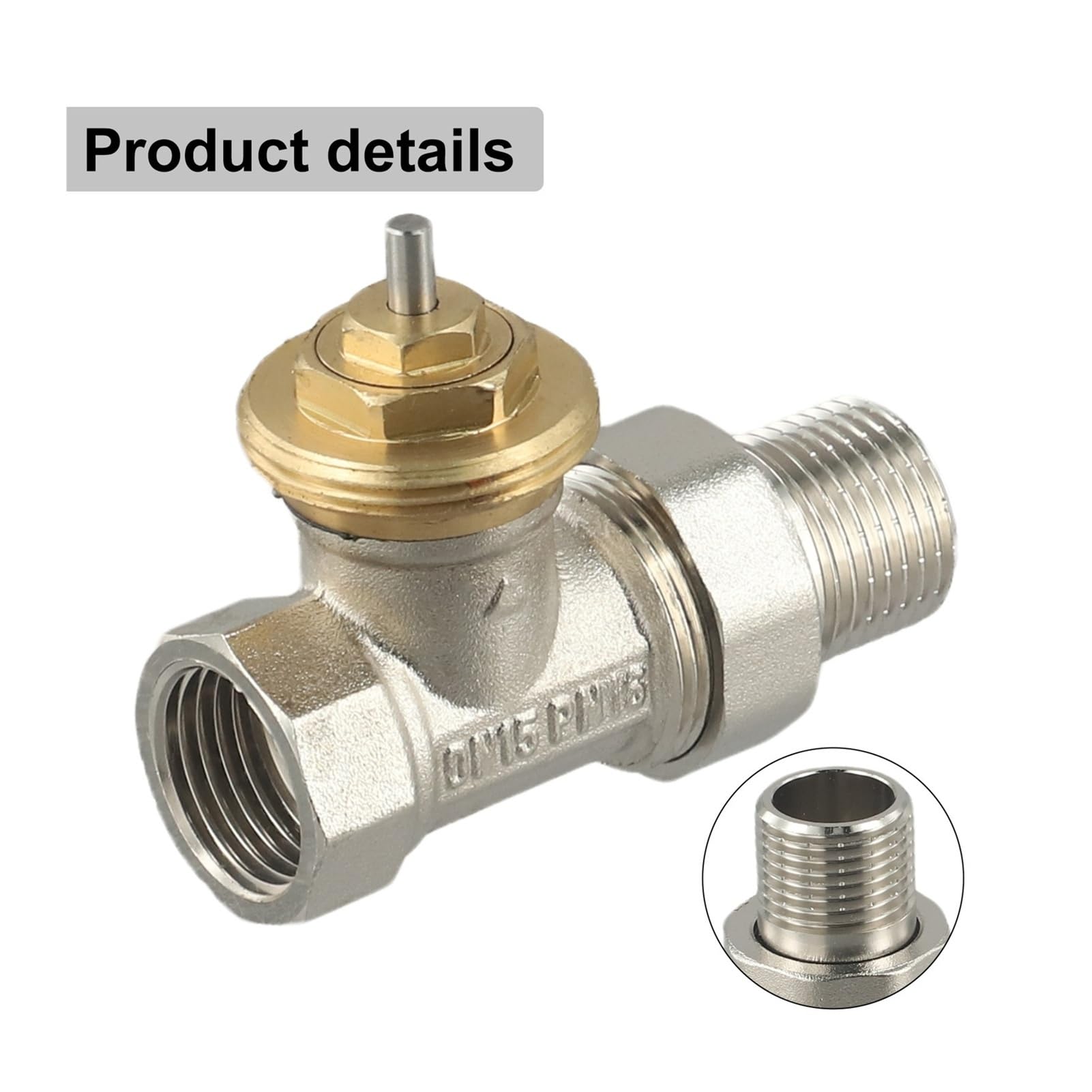 Valvola di regolazione termostatica in ottone DN15/DN20/DN25 da 1 pz senza testa nichelata(DN20)