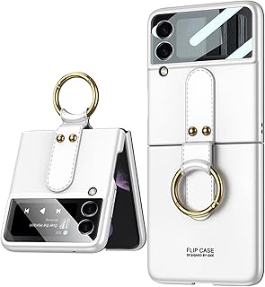 Case for Galaxy Z Flip 4 Phone Case, Flip 4 Case with Ring, Ultra-Thin Folding Screen Samsung Flip 4 Case Protective Cover with Ring, Shockproof Protector for Samsung Galaxy Z Flip 4 5G Silver