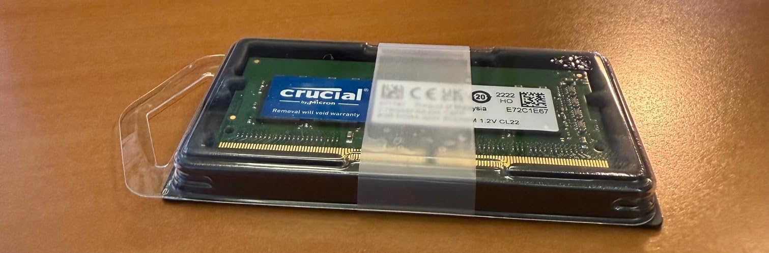 Crucial 8 GB DDR4 3200 MHz SO-DIMM RAM do laptopa CT2K8G4SFRA32A 260-pinowa pamięć do laptopa, aktualizacja pamięci PC4-25600 do laptopów i