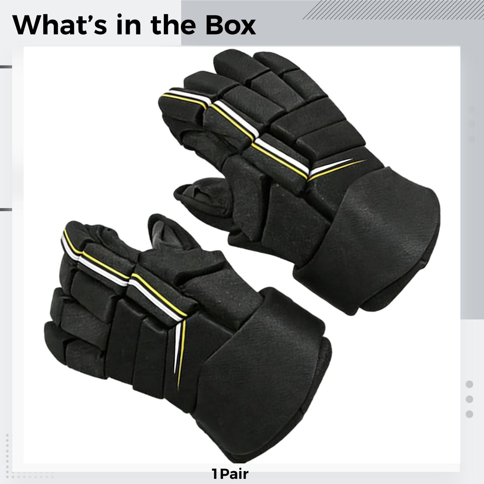 Gants de hockey pour jeunes joueurs, équipement de protection de 25,4 cm, avec rembourrage en mousse haute densité, design flexible, imperméable et respirant pour glace, roller, hockey sur gazon