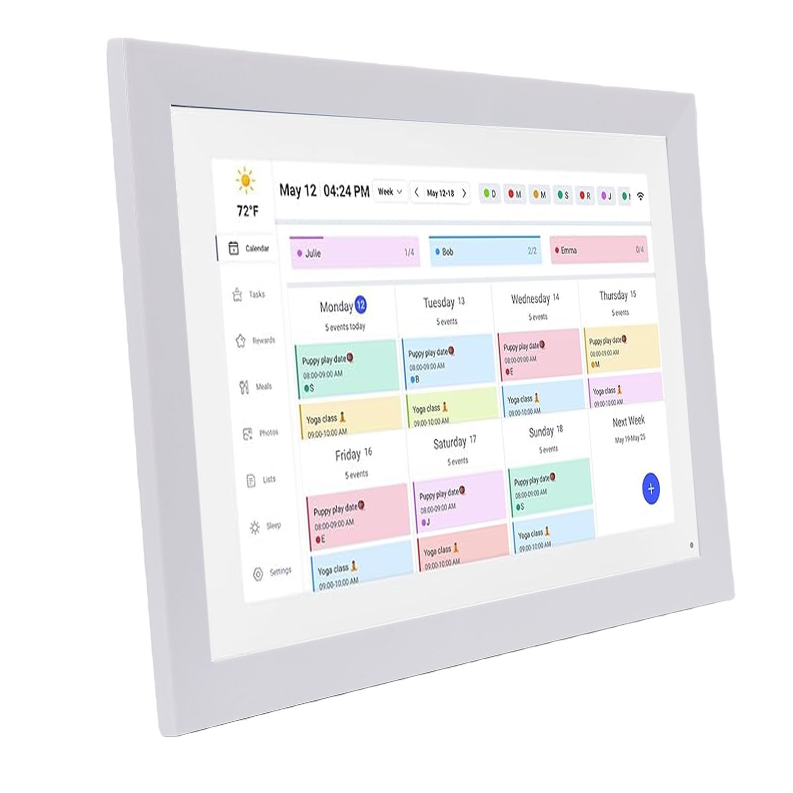 KKPLZZ Digitaler Kalender 17 Zoll 1080P HD-Touchscreen, 32 GB Speicher, WLAN, Intelligenter Familienplaner mit Aufgabentabelle, für die Koordination des Heimplans (EU-Stecker)