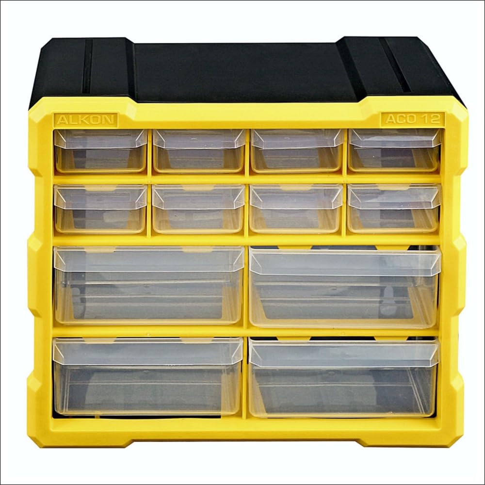 Alkon Component Organiser with Drawers (ACO12) Small Parts Storage|Jewellery | Pharmacy | Shop | Medicine | Nuts |Screws | Bolts | DIY | Clinic | Hospital | Mobile Shop | Multiple Drawers-12 Drawers-image-43