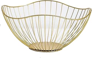 Corbeille à Fruits, Panier à fruit Multifonctionnel, Panier de Stockage de Fer, pour Stocker des Fruits, des Collations et des Légumes Dans la Cuisine (d'or)
