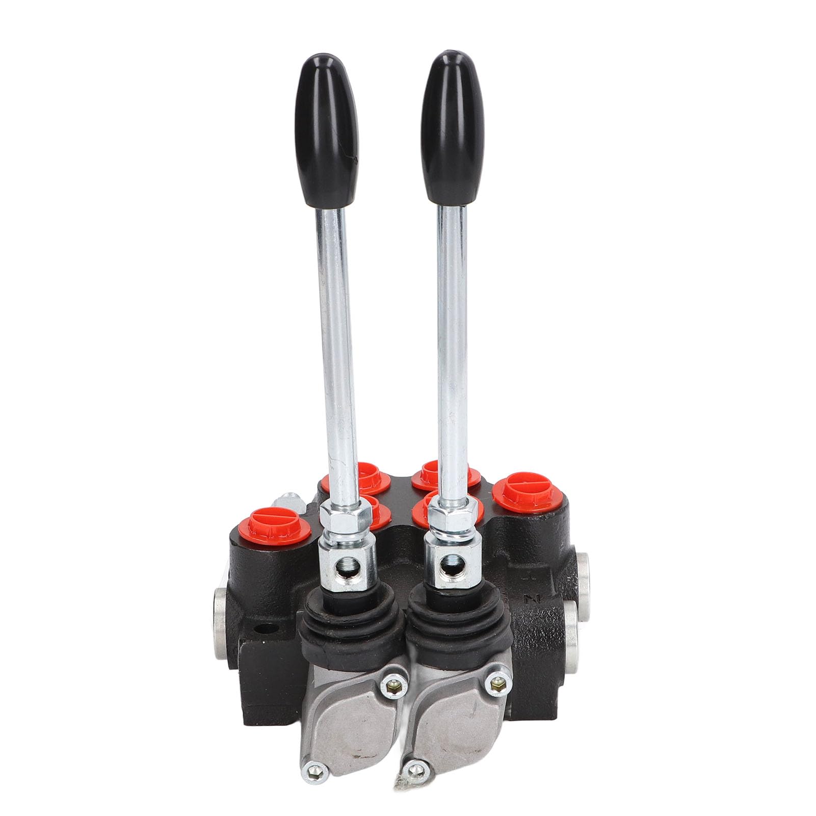 Jeffergarden Control Direccional de Válvula Hidráulica, Hierro Fundido, Válvula de Control de Doble Efecto de 2 Carretes P40-2OT para Cargadores de Tractores Pequeños