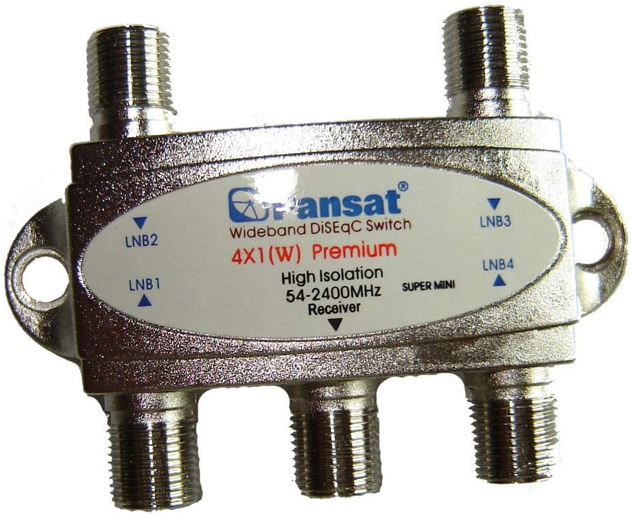 Wideband 4x1 DiSEqC 1.0 Model 4x1W Premium Satellite Switch FTA Dish LNB