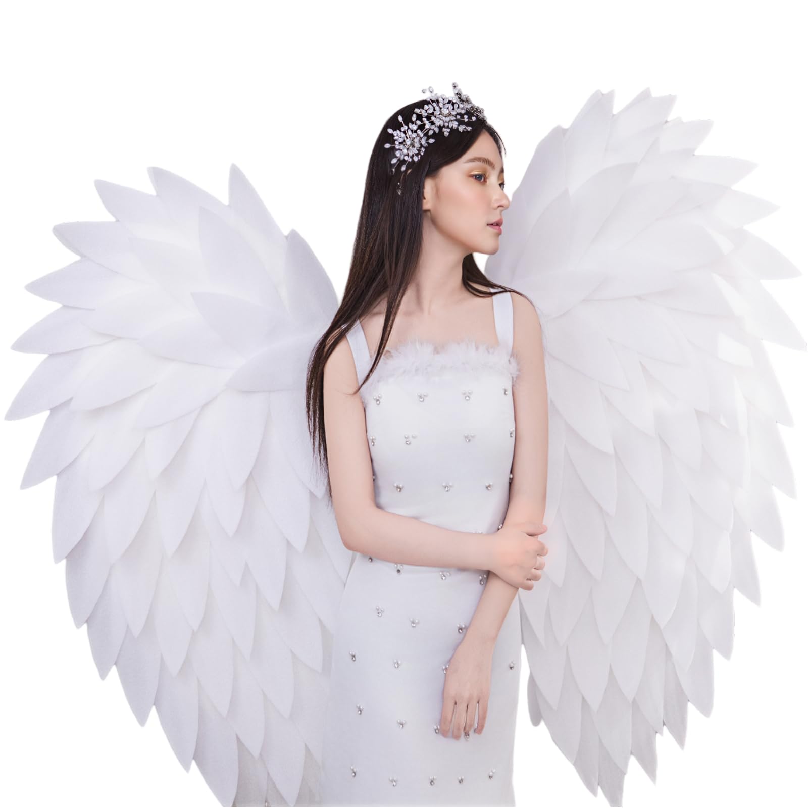 Photo 1 of haolicedy Angel Wings Costume, White Foam Cotton, 130x110 cm