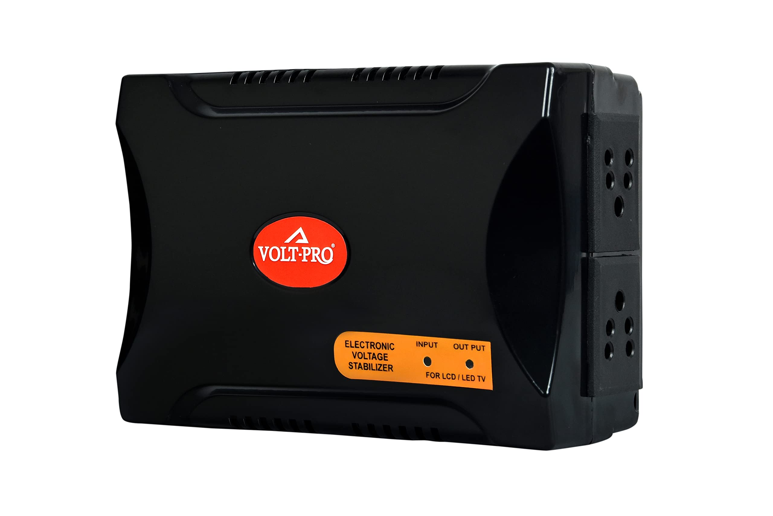 VOLT-PRO Voltage Stabilizer for Smart LED TV for 32/43/55 inchs+ Set Top Box+Home Theater System (100% Copper) Black