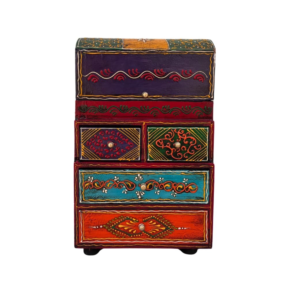 Wooden Handicraft Multi-Layer Jewelry Box Makeup Organizer Storage Box with 4 Layer 6 Drawer, Multiple Compartments, Jewel... - Review, Price and Buying Guide