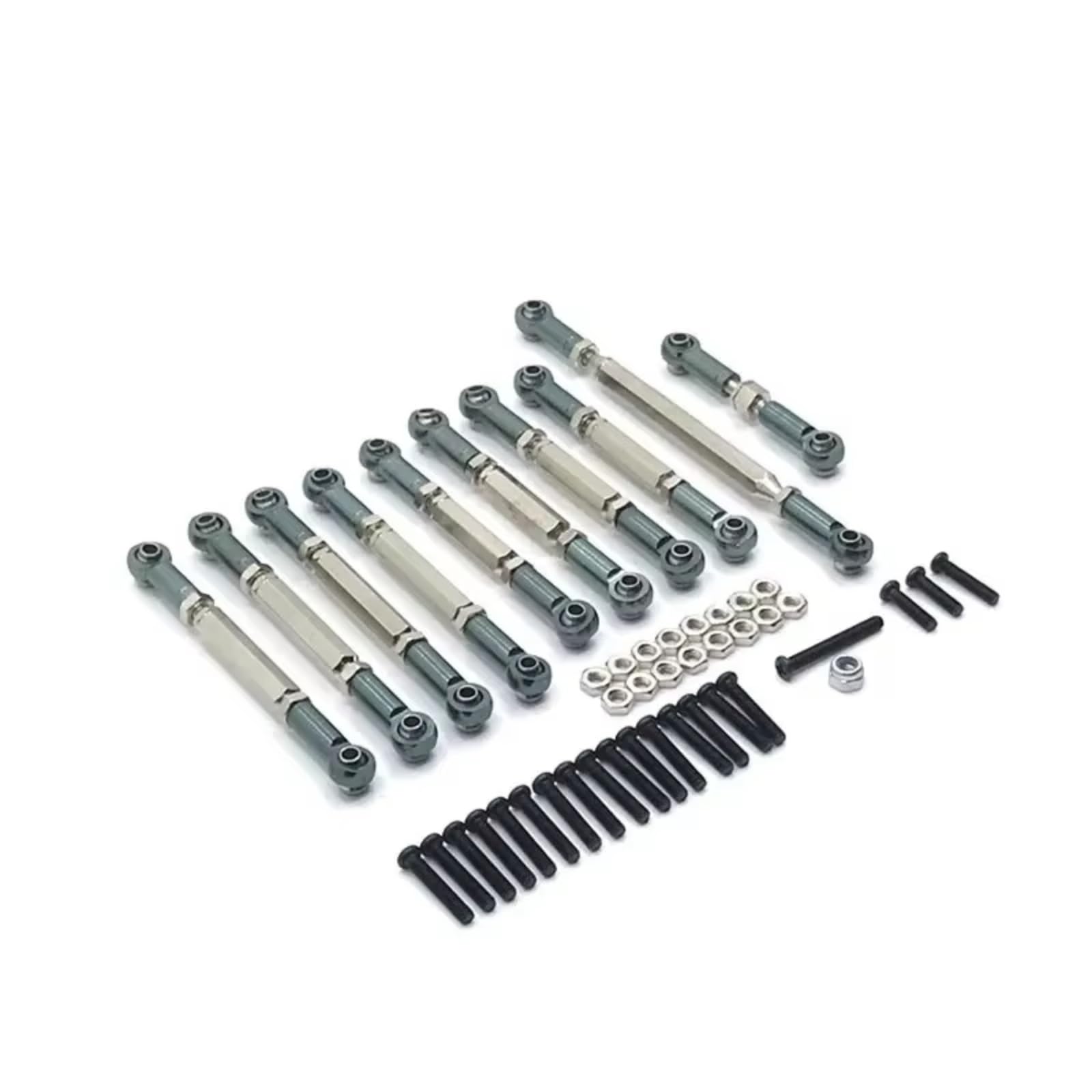 for MN D90 D91 D96 D99S for MN99S MN90 1/12 1/16 Tie Rod Steering Metal Linkage for Combo Kit RC Car Upgrade Accessories RC Car Accessories(Titanium)