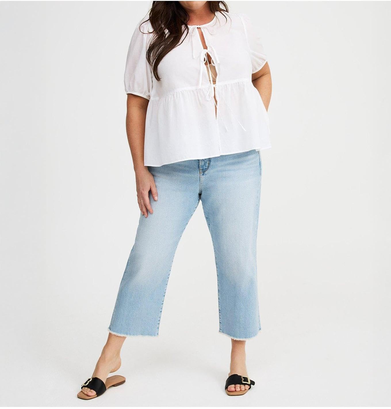 Torrid Women's Plus Size Jeans - Ankle Crop High-Rise Straight Jean - Image 9