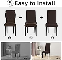 Vista 54 de Easy-Going - Juego de 2 fundas elásticas para sillas de comedor, fundas para sillas de comedor, fundas de silla Parsons para comedor, ceremonia
