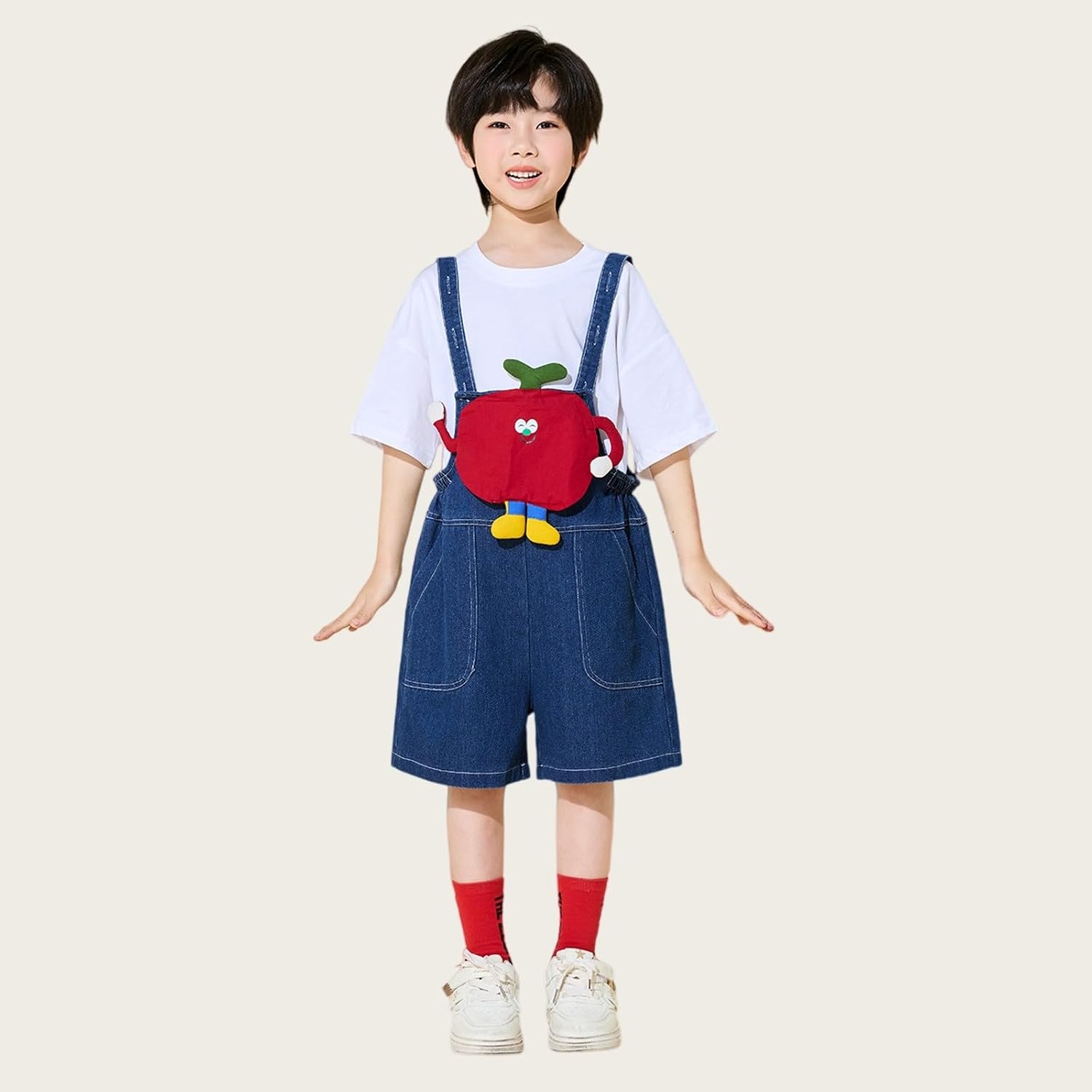 Girls Casual Denim Overalls Summer Cute 3D Graphic Short Jean Jumpsuit Kids Adjustable Strap Baggy Elastic Short