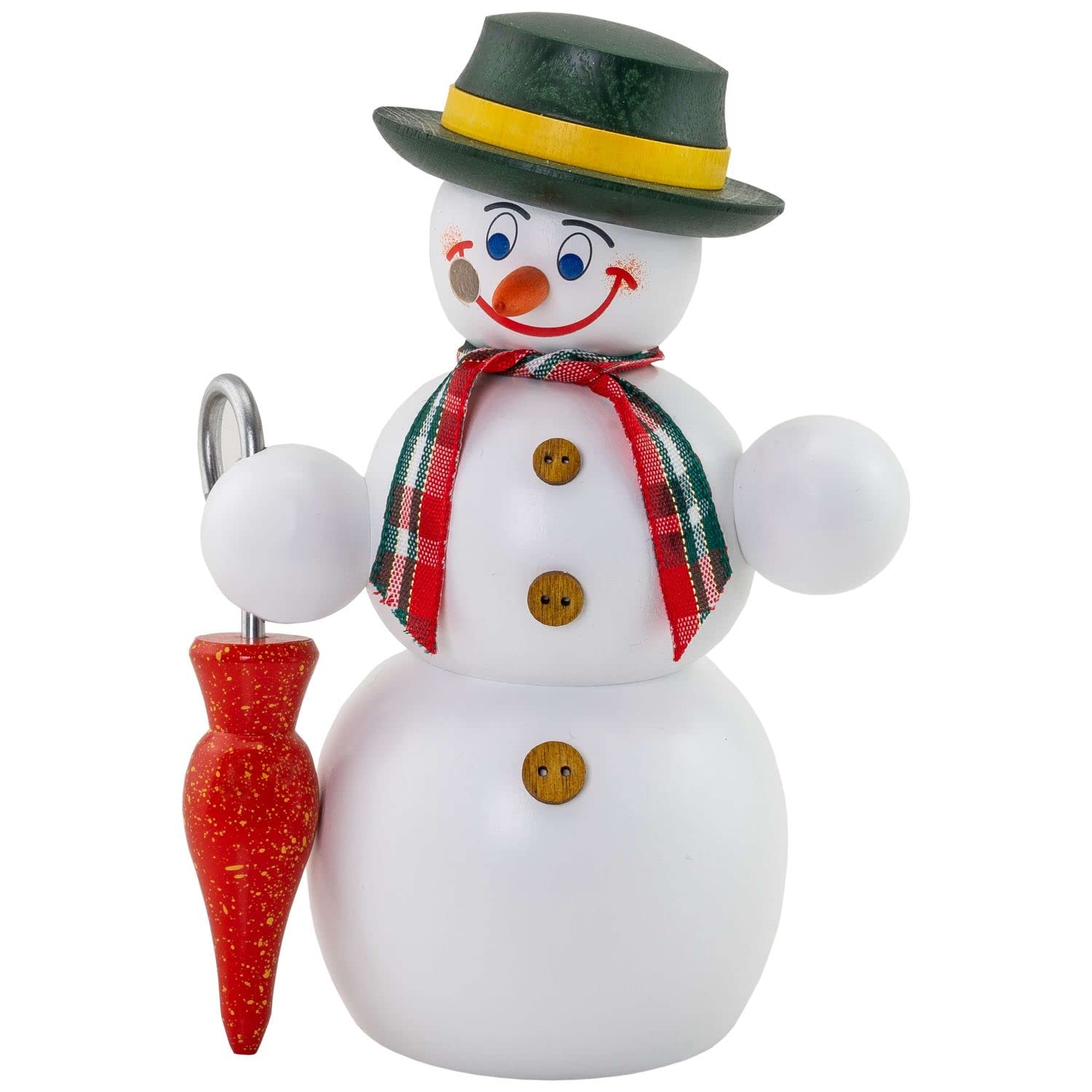 Seiffener VolkskunstGerman Incense Smoker Snowman, Height 15 cm / 6 inch, Original Erzgebirge