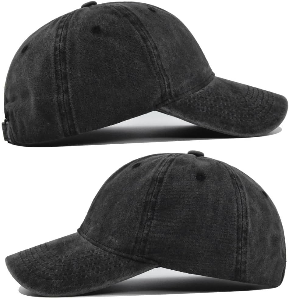 Unisex Vintage Washed Cotton Baseball Cap Distressed Adjustable Classic Low Profile Dad Hat - Image 3