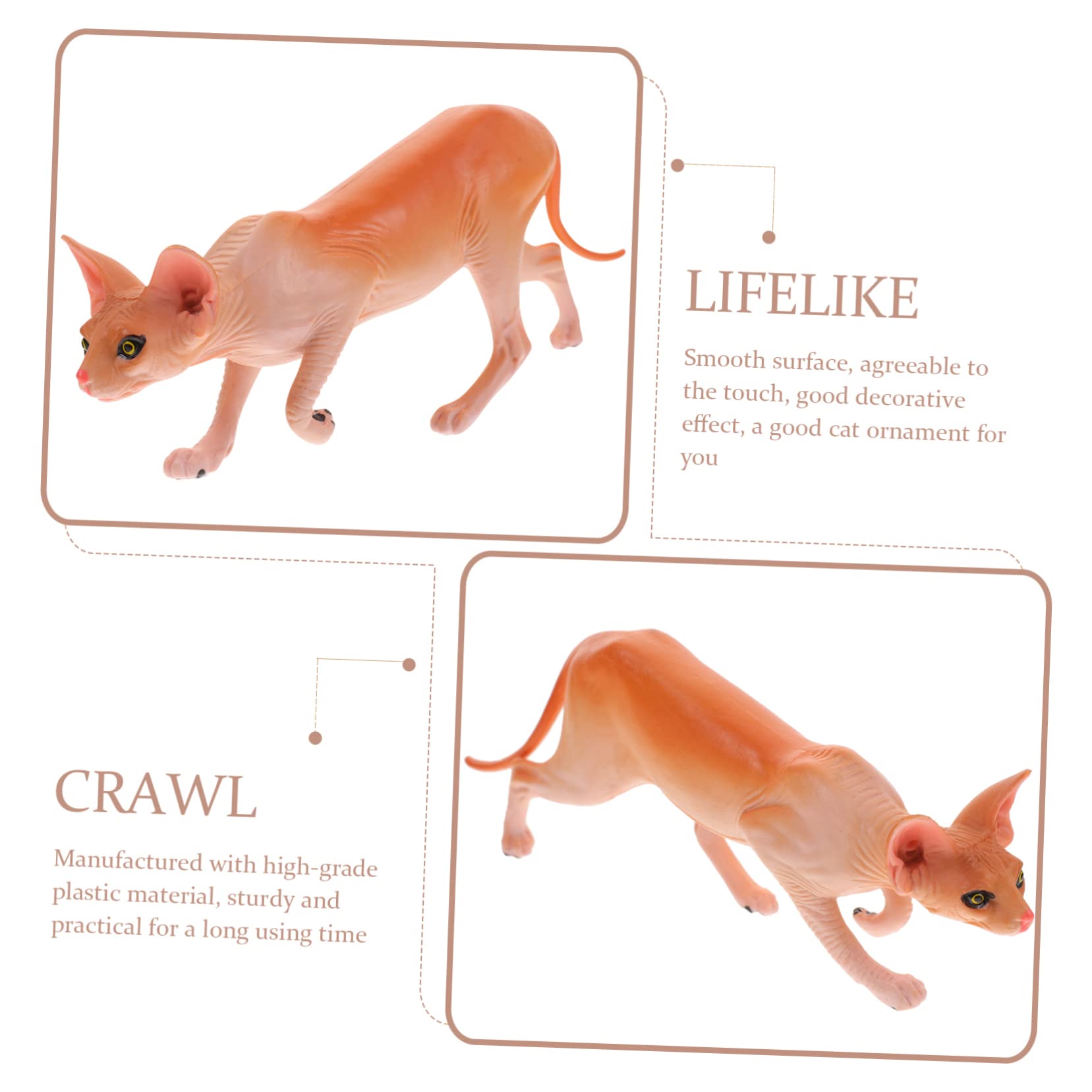Alipis Simulierte Haarlose Figur Dekorative Katzenfigur Für Zuhause Kleine Katzendekoration Für Foto Requisiten Und Zu Feiertagen