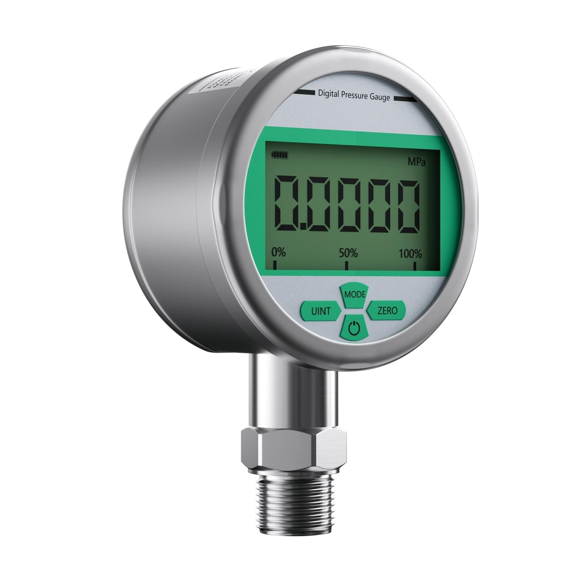 Manómetro Digital de presión de 400 Bar y 600 Bar for Aire, líquido, Combustible, Aceite y Agua.(0.2G 80mm NPT1-4,-1-0 Bar)