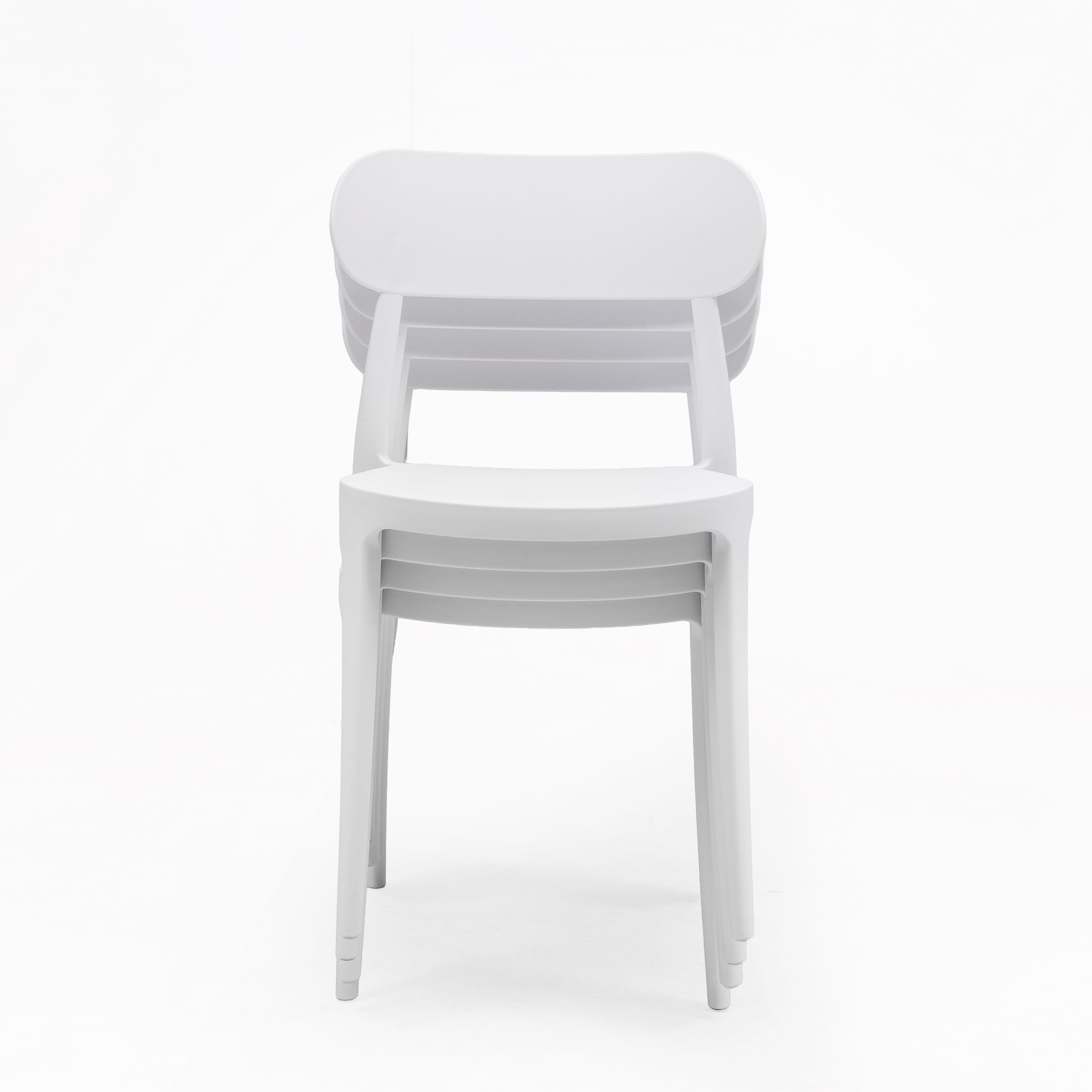 Homely – Silla de Polipropileno JARA | Diseño Moderno y apilable | Silla para Comedor, Cocina, terraza, jardín, balcón | Silla de Material plástico Muy Resistente y facil de Limpiar | Color Blanco