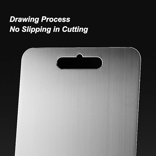 Miniatura 9 de , 304 tablas de cortar de doble cara de acero inoxidable Tabla de hornear Tabla de repostería para cocina, carne, verduras, pan, alfombrillas de