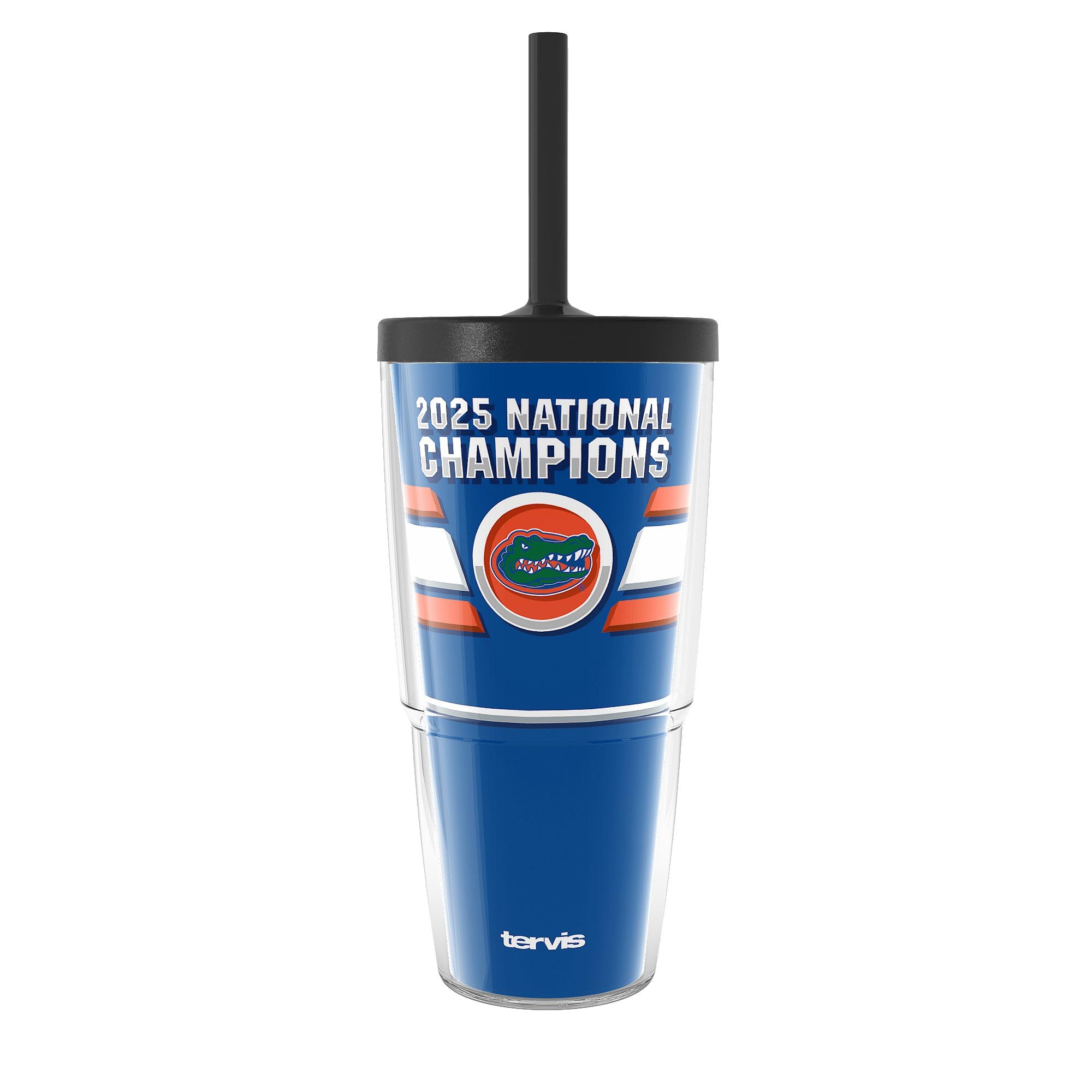 Tervis Florida Gators - 2025 NCAA Men's Basketball National Champions Made in USA Double Walled Insulated Tumbler Travel Cup Keeps Drinks Cold & Hot, 24oz with Straw Lid, Classic