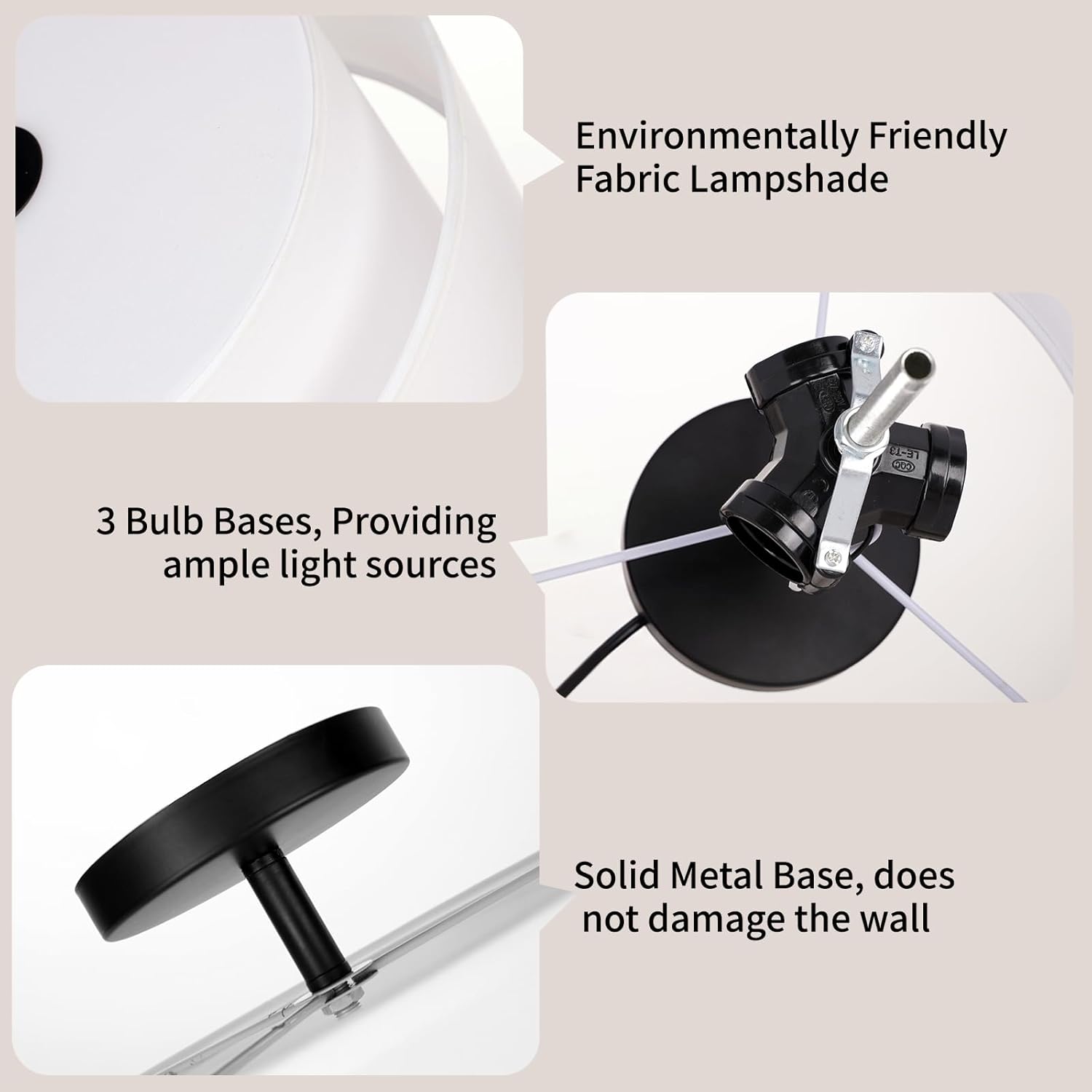 FRIDEKO HOME 3-Light Semi Flush Mount Ceiling Light,15.7 inch Ceiling Light Fixture with White 2-Layer Fabric Shade Drum Lights for Bedroom Living Room Kitchen Foyer Hallway