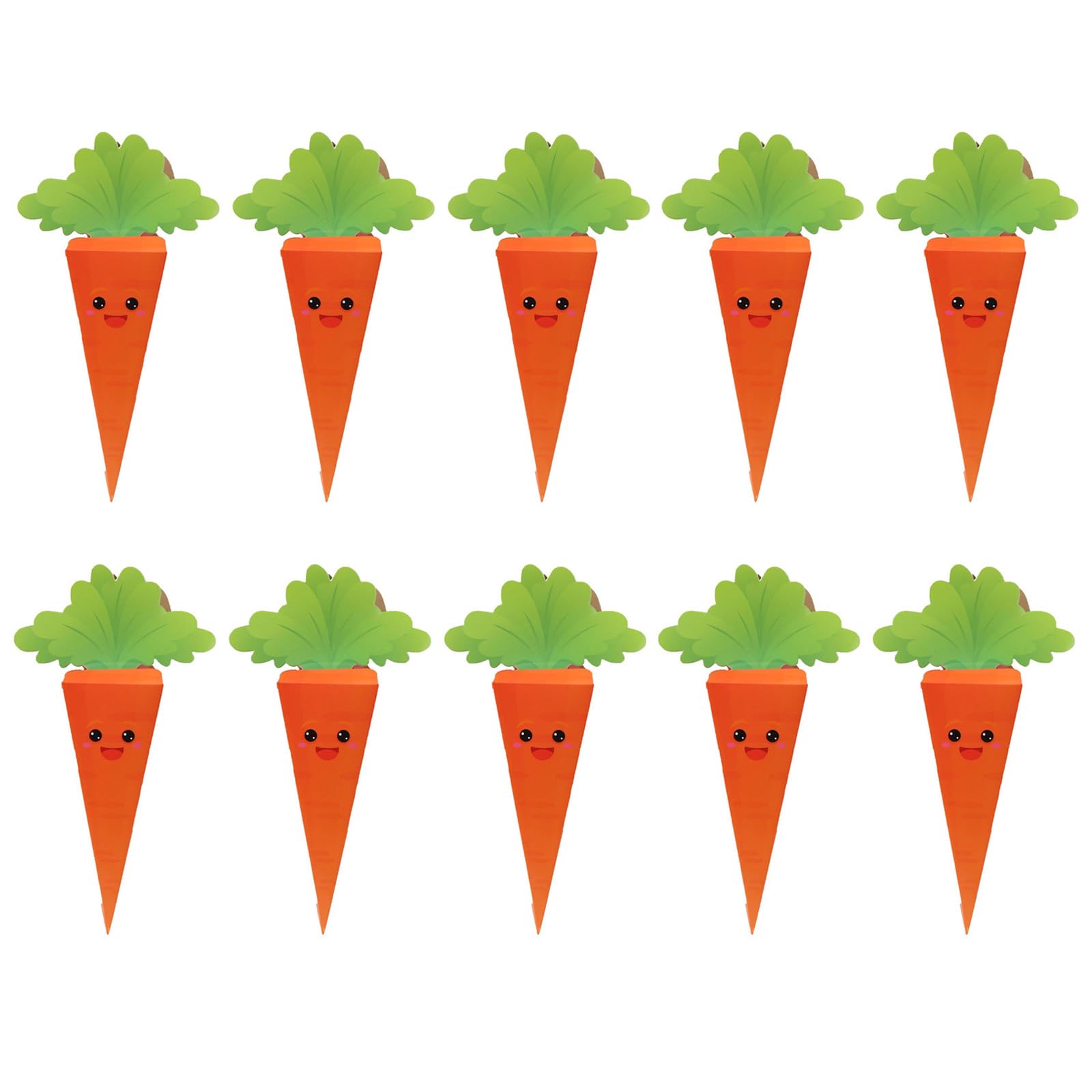 Buxuaaaa Multicolor Treats Containers 10 Pack Carrot Shape Cardboard Candy Boxes Theme Party Gift Box For Festival Goodie Packing Cookie Basket Gift Boxes