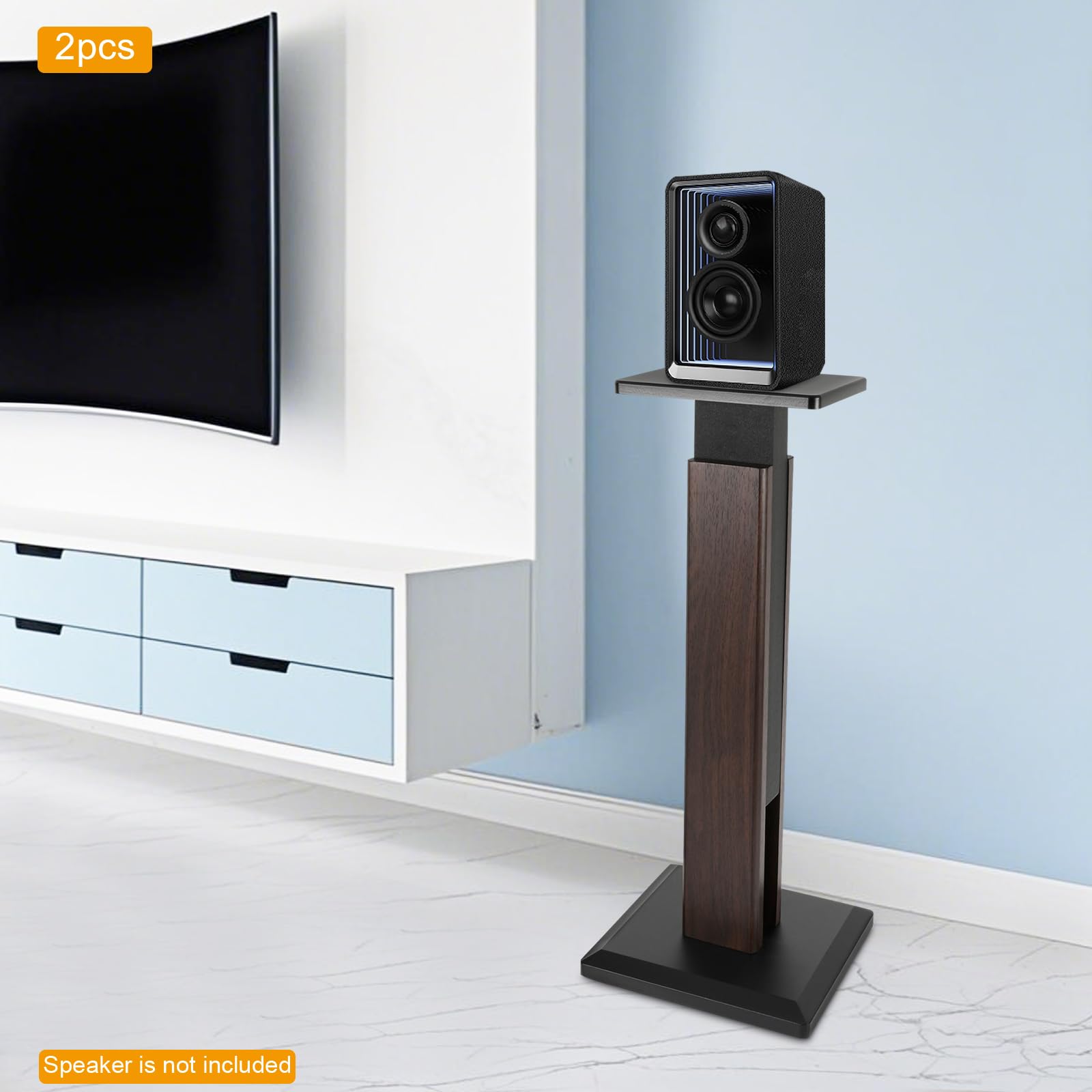 Robusto supporto universale per libreria, coppia di supporti per altoparlanti regolabili in altezza, max. 85 cm, capacità di carico 30 kg, per bar, camere private, home theater