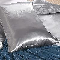 Vista 4 de Erosebridal - Juego de cama de satén de seda, reversible, funda de edredón para luna de miel, lujoso, suave, ligero, cepillado, para decoración