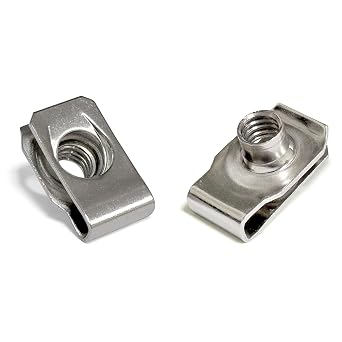 1/4"-20 U-Style Clip-On Nut, U-Type Stainless Steel 18-8 304 Regular Extruded U-Nut, Pack of 20