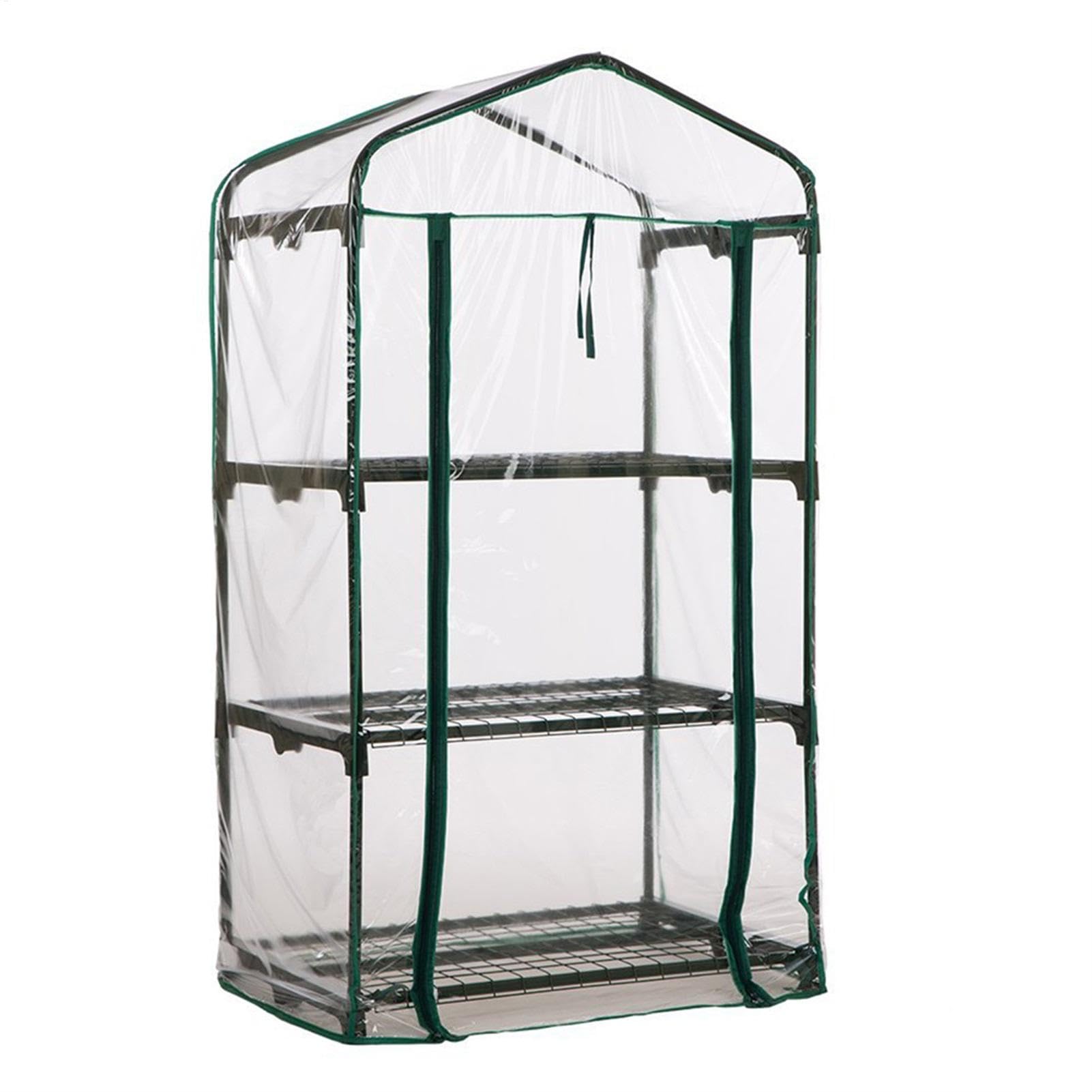 3/4/5 Tier Greenhouse Cover Replacement - With Roll Up Door, Outdoor Garden Greenhouses, Reinforced PVC Small Plant GreenhouseCover, For Outdoor Garden Plants Flower House (Frame Not Included)