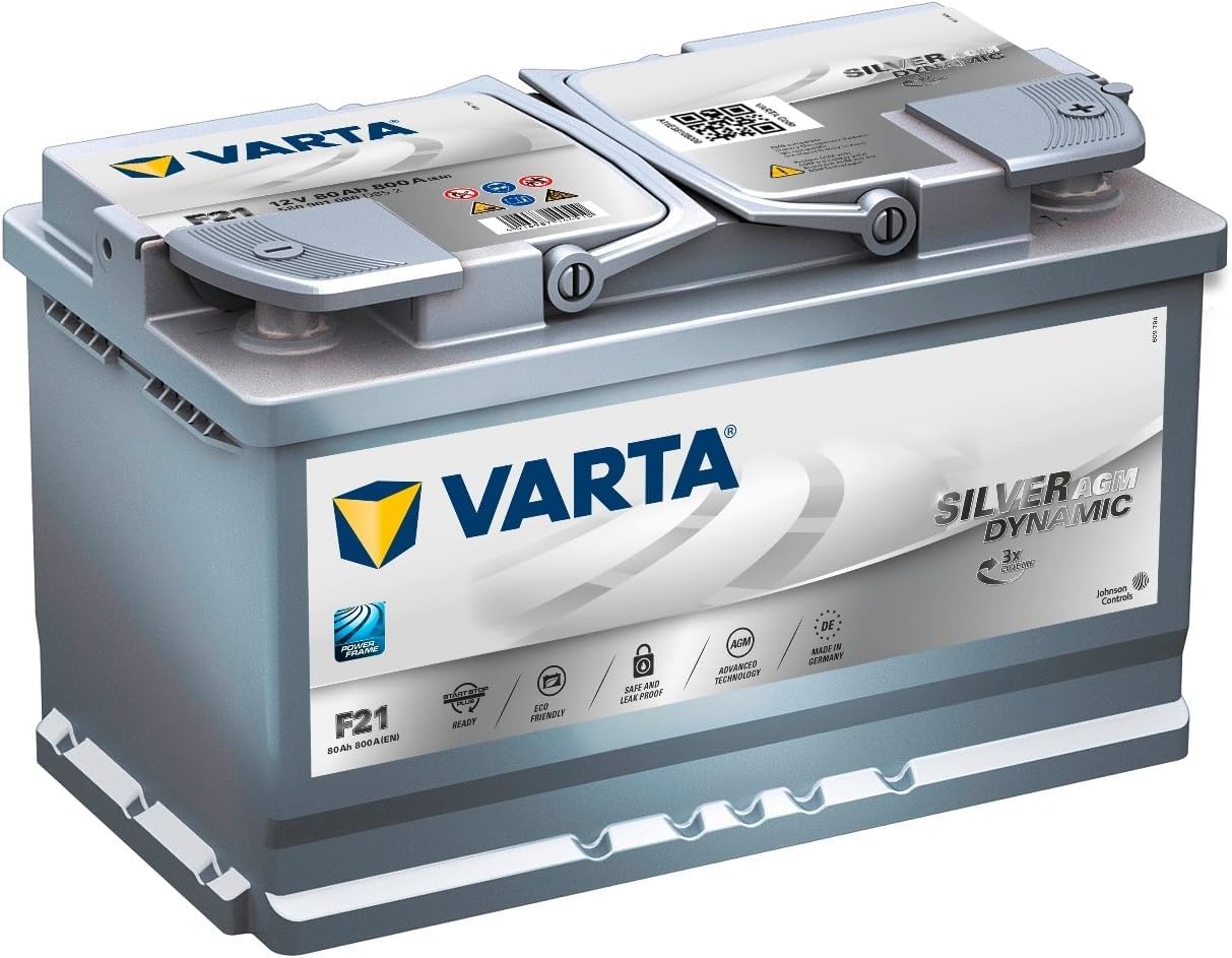 Varta F21 SIL-DYN-AGM Battery 12 V 80 Ah Dim 315 x 175 x 190 B13