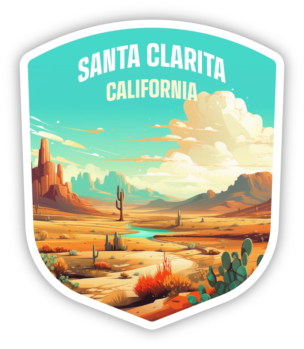 Santa Clarita California Desert Souvenir Vinyl Decal Sticker Sky Design 4 Inch