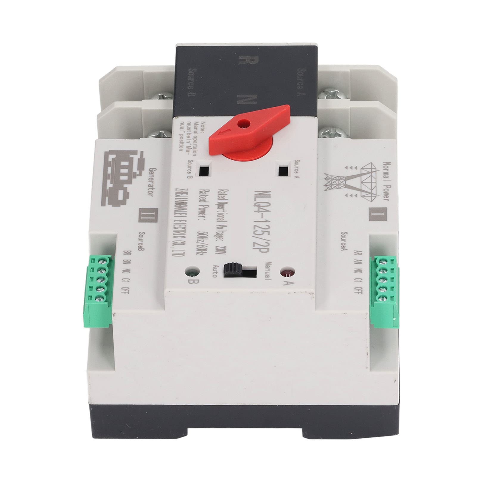 aqxreight Generatore di Commutatori di Trasferimento Automatico a Doppia Alimentazione 2P Commutatore di continuità AC230V 50A Che Garantisce e Trasmissione di Potenza PRINCIPIO Trasferimento di