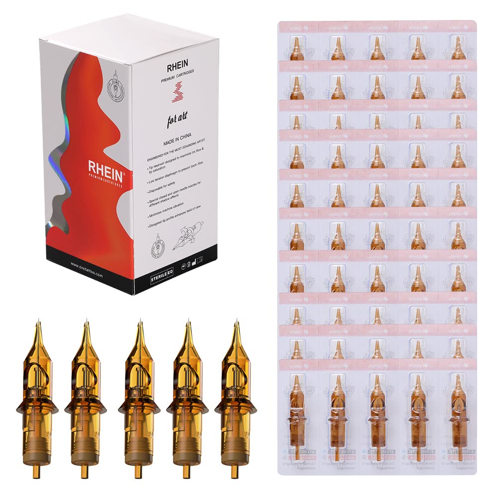 HAWINK Tattoo Cartridges Needles Disposable Mixed 50Pcs # 12 Standard Round Liner Cartridge1RL 3RL 5RL 7RL 9RL EN02-50KIT-Q
