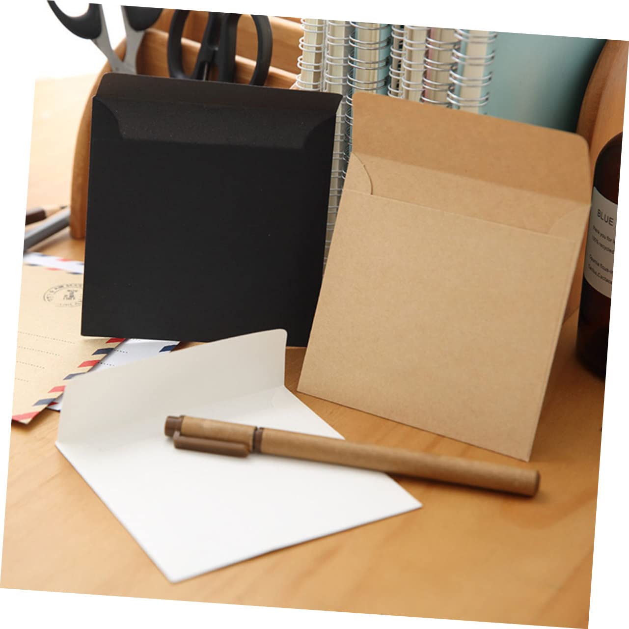STOBOK 200 Stk Kraft-Umschlag Umschläge envelope braune Kraftpapiertüten kleine Päckchen Rückseite aus Kraftpapier Pergamentpapier leere Pakete Münzpakete Postkarte Briefmarke Geldbörse