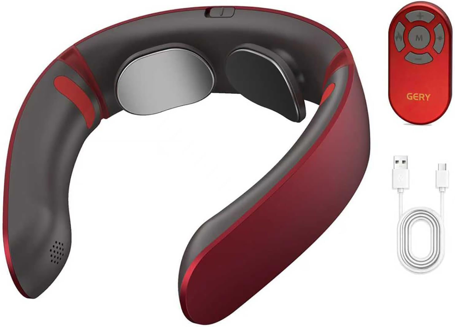 GERY Neck Massager with Heat, Intelligent Cordless Portable-Multifunctional for Massager Relaxation at Home, Office, Travel, 16 levels, 6 modes, Gifts for Men Women