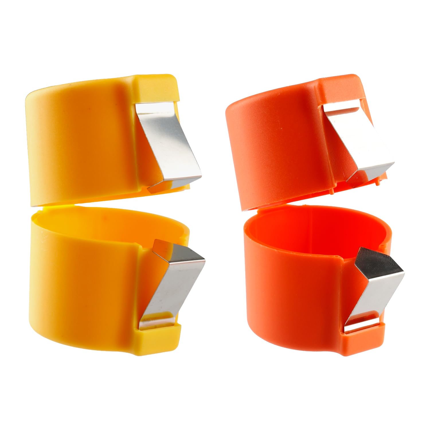 Hopzab 2 PCS Egg Shell Opener Breaker Tool,Eggs Shelling Device for Effortless Peeling,Plastic Easy Raw Shell Peeler Breaker,Smart Kitchen Tools Egg Separator for Cooking Baking(Orange-Yellow)