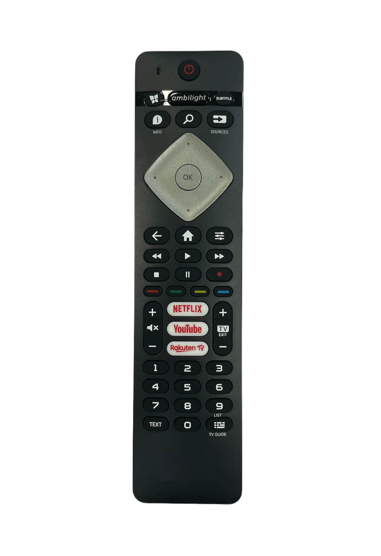 MIRACLES IN HAND® Non-Voice Remote Compatible with Philips Smart LED TV Remote with Netflix YouTube AMBILIGHT Functions (Works ON Almost All Philips Smart TV REMOTES)