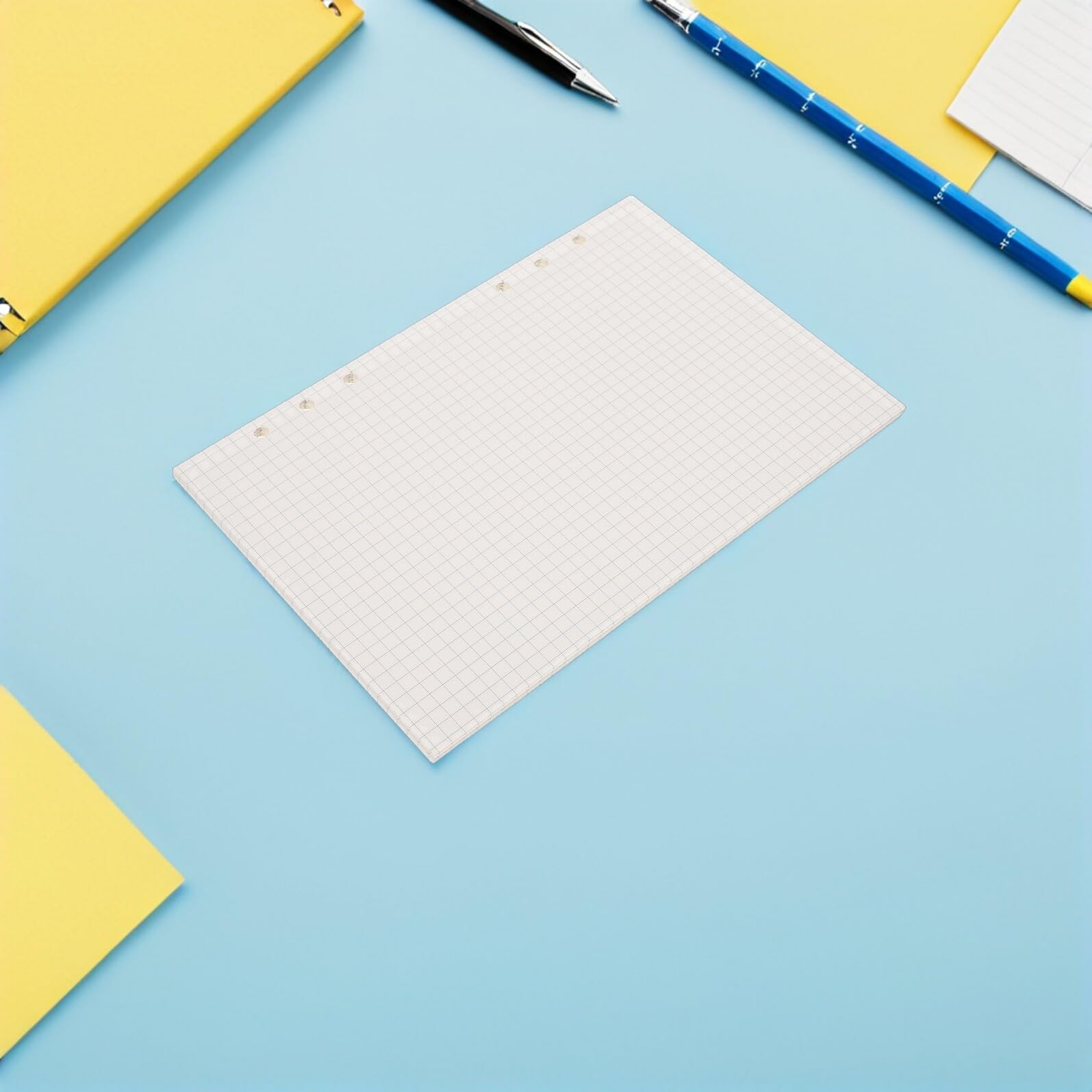 6 Stück Nachfüllpapier Kariert und Liniert Lose für Ringbuch Notizbuch Präzise Raster für Schule Büro und Journal Einfach Austauschbar Modernes Design
