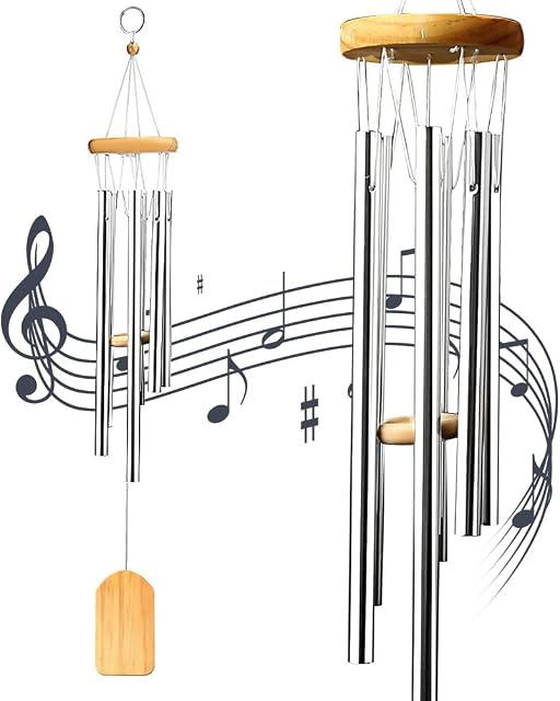 nuosen Wind Chime,Musical Bells Crafts Wooden Pendulum for Outdoor Garden and Home Decor Gift