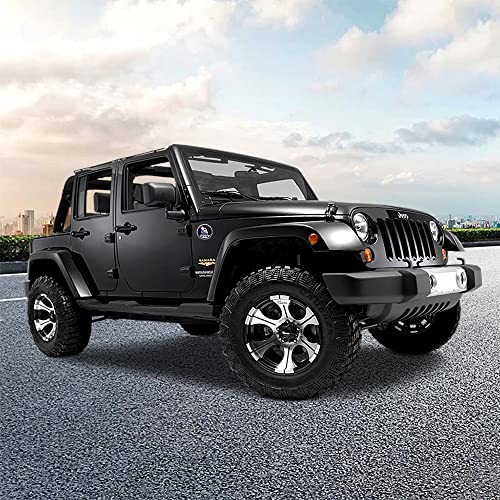 Image of 2Pcs Rated Emblem Hercules Rated 4 x 4 metal car badges 3D round car badges Beautiful car stickers 4 x 4 car stickers round car badges Stickers (black)