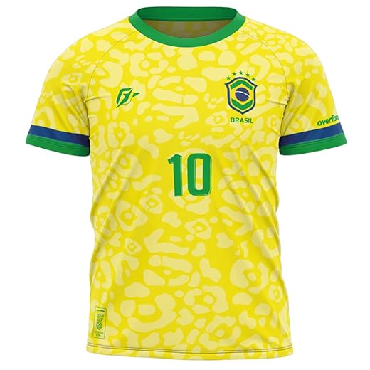 Camiseta Filtro UV Infantil Brasil Canarinho Amarelo Copa Torcedor