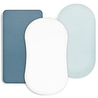 Vista 14 de GRSSDER Juego de sábanas ajustables ultra suaves para moisés, 3 unidades, ajuste universal para moisés, cuna, cesta de moisés, colchón ovalado