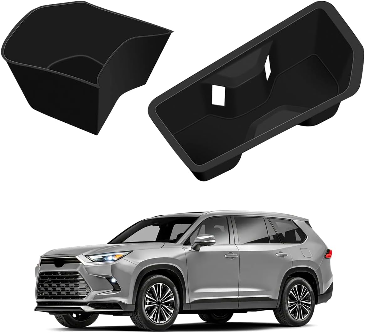 2PCS Center Console Cup Holder Inserts Compatible with Toyota Grand Highlander 2024 2025 2026, Panel Storage Box Car Accessories for 2024 2025 Grand Highlander