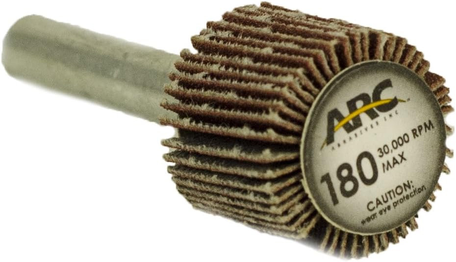 11135 Mounted Shank Flap Wheels, 180 Grit, 3/4-Inch x 3/8-Inch x 1/8-Inch Shank, 10-Pack