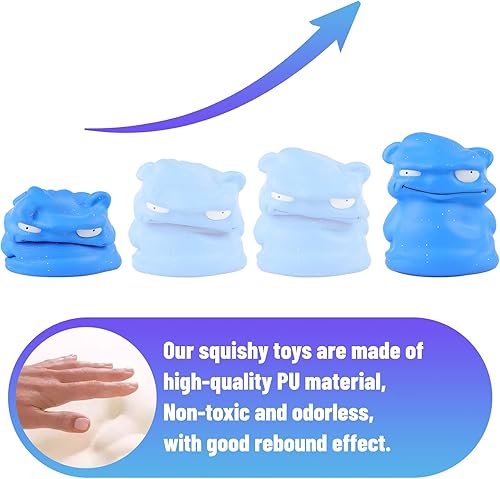Miniatura 4 de Anboor Esponjosos de 9.8 pulgadas tamaño jumbo, monstruo kawaii color azul, juguete suave perfumado de crecimiento lento, alivio del estrés,